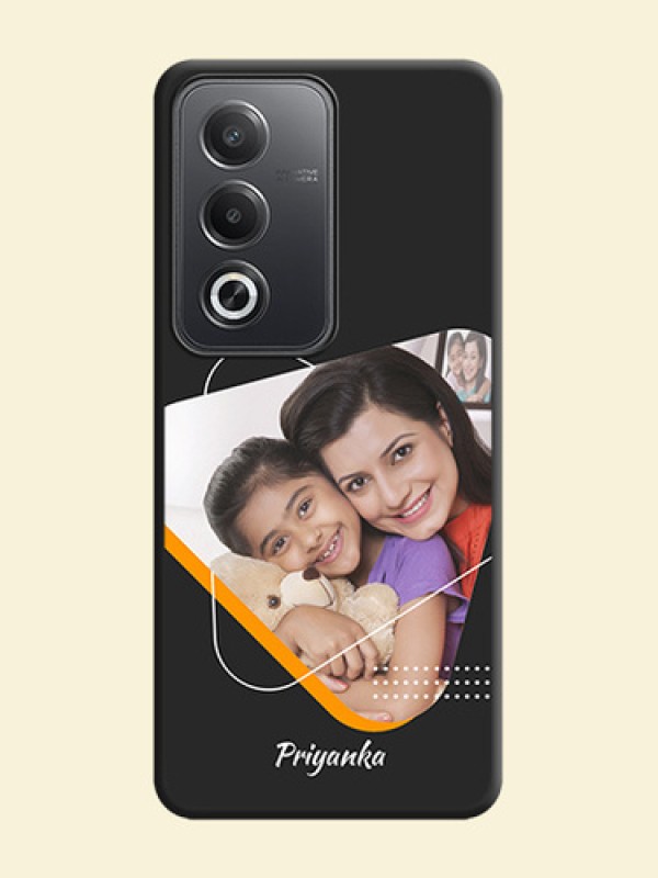Yellow Triangle on Photo On Space Black Custom Soft Matte Mobile Back Cover - Oppo A3 Pro 5G