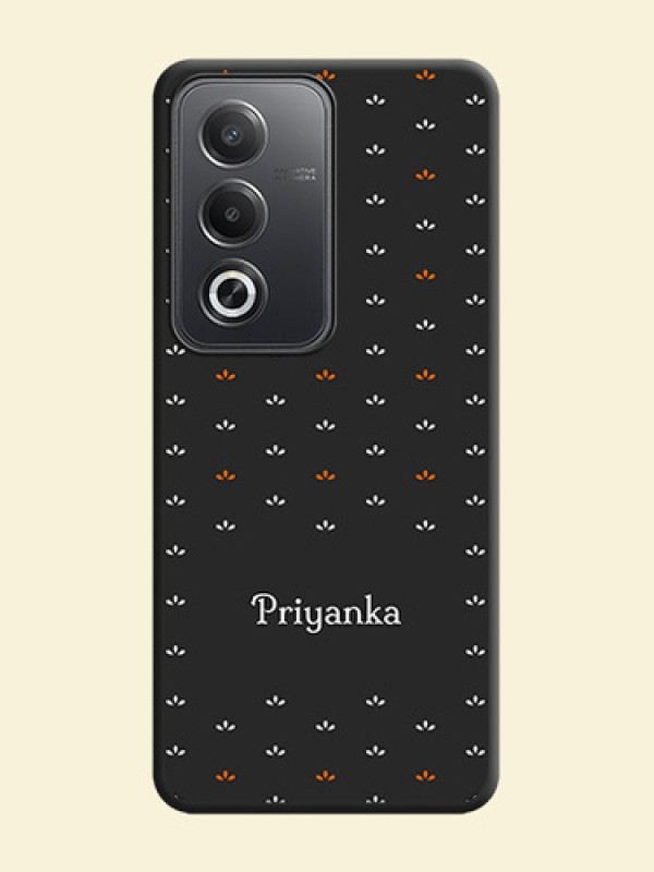Simple Pattern With Custom Text On Space Black Custom Soft Matte Mobile Back Cover - Oppo A3 Pro 5G