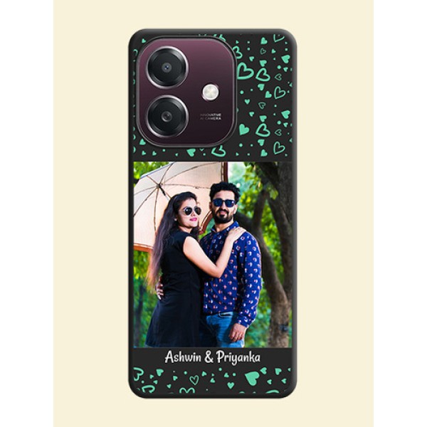 Sea Green Indefinite Love Pattern on Photo On Space Black Custom Soft Matte Mobile Back Cover - Oppo A3X 4G Sea Green Indefinite Love Pattern on Photo On Space Black Custom Soft Matte Mobile Back Cover - Oppo A3X 4G