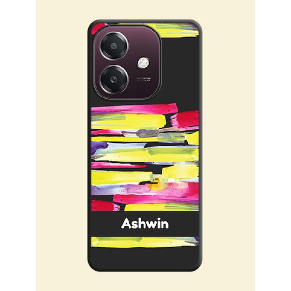 Brush Coloured On Space Black Custom Soft Matte Mobile Back Cover - Oppo A3X 4G Brush Coloured On Space Black Custom Soft Matte Mobile Back Cover - Oppo A3X 4G