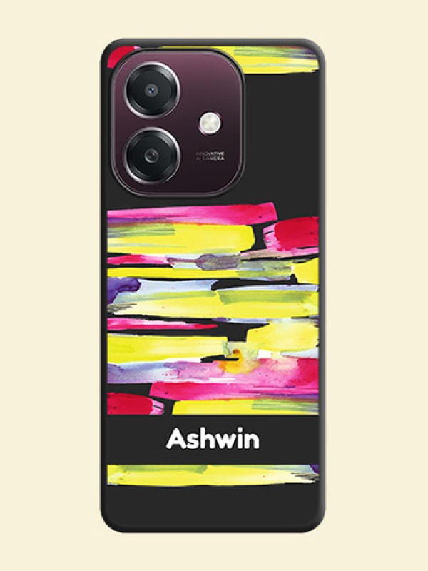 Brush Coloured On Space Black Custom Soft Matte Mobile Back Cover - Oppo A3X 4G