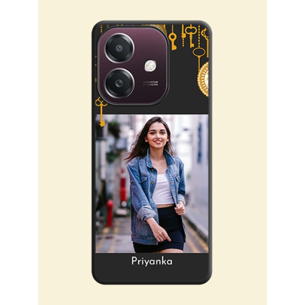 Decorative Design with Text On Space Black Custom Soft Matte Mobile Back Cover - Oppo A3X 4G Decorative Design with Text On Space Black Custom Soft Matte Mobile Back Cover - Oppo A3X 4G