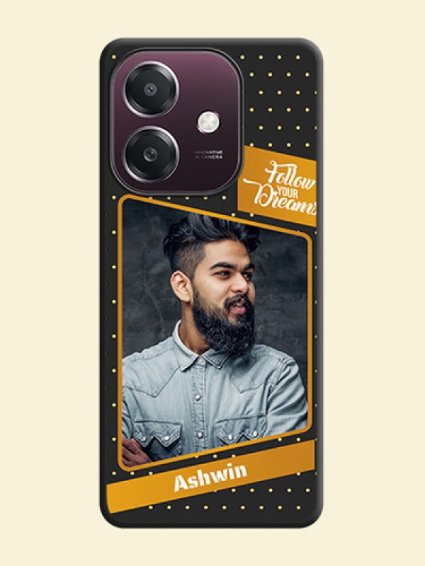 Follow Your Dreams with White Dots On Space Black Custom Soft Matte Mobile Back Cover - Oppo A3X 4G