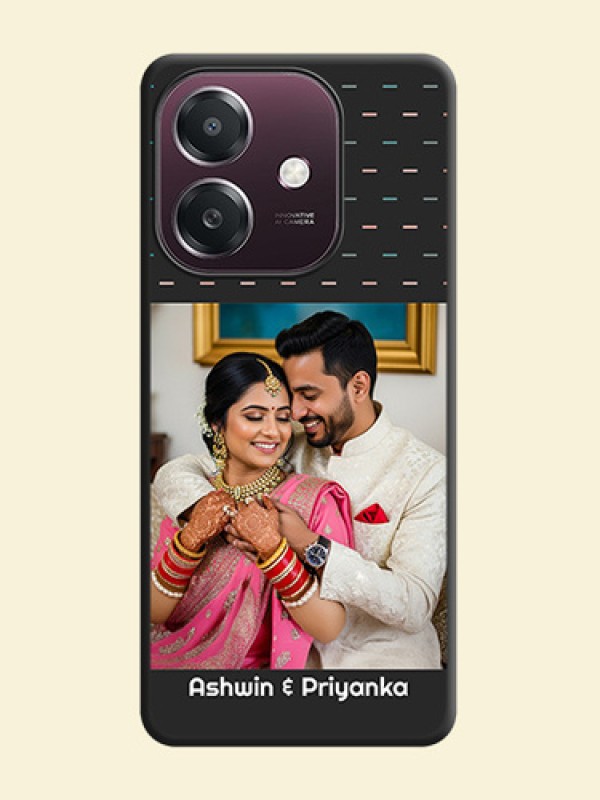Line Pattern Design with Text On Space Black Custom Soft Matte Mobile Back Cover - Oppo A3X 4G