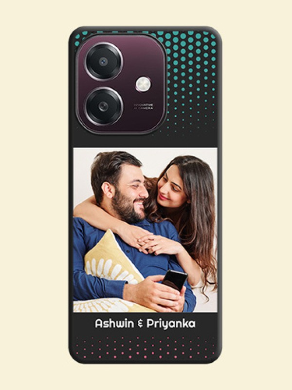 Faded Dots with Grunge Photo Frame and Text On Space Black Custom Soft Matte Mobile Back Cover - Oppo A3X 4G
