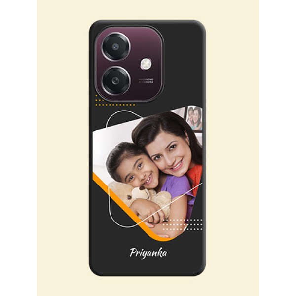 Yellow Triangle on Photo On Space Black Custom Soft Matte Mobile Back Cover - Oppo A3X 4G