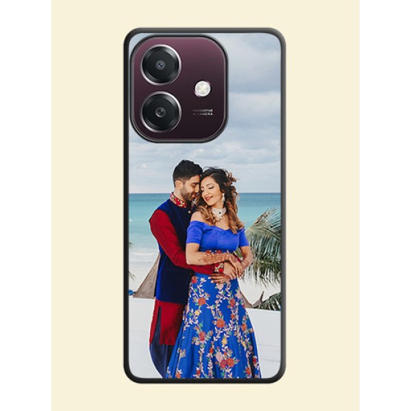 Full Single Pic Upload On Space Black Custom Soft Matte Mobile Back Cover - Oppo A3X 4G Full Single Pic Upload On Space Black Custom Soft Matte Mobile Back Cover - Oppo A3X 4G