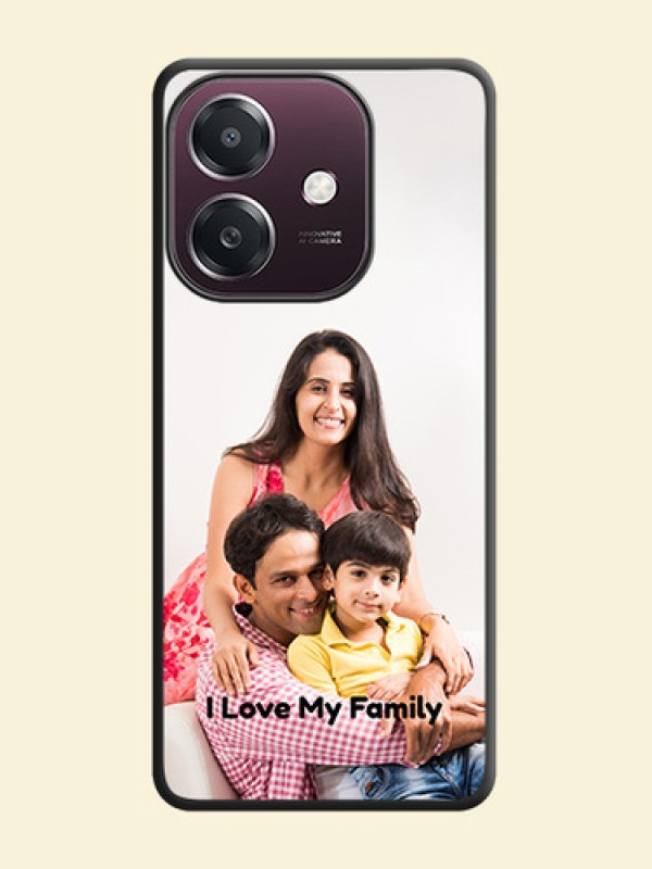 Full Single Pic Upload With Text On Space Black Custom Soft Matte Mobile Back Cover - Oppo A3X 4G