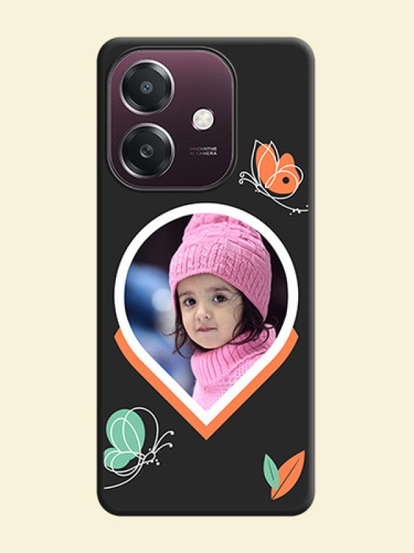 Upload Pic With Simple Butterly Design On Space Black Custom Soft Matte Mobile Back Cover - Oppo A3X 4G