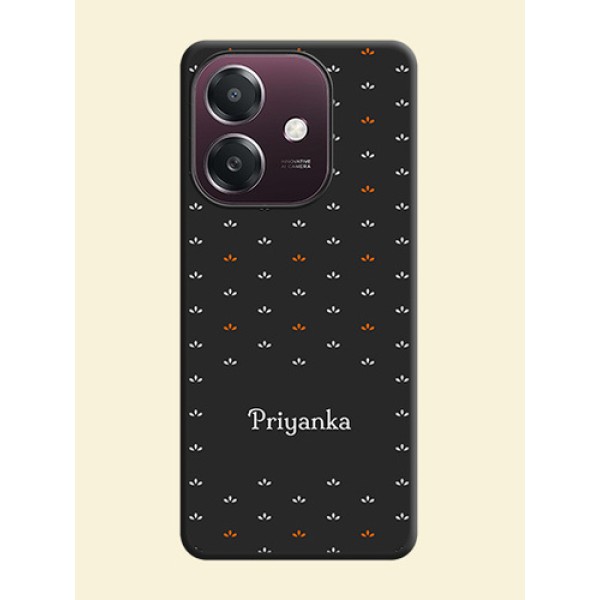 Simple Pattern With Custom Text On Space Black Custom Soft Matte Mobile Back Cover - Oppo A3X 4G Simple Pattern With Custom Text On Space Black Custom Soft Matte Mobile Back Cover - Oppo A3X 4G