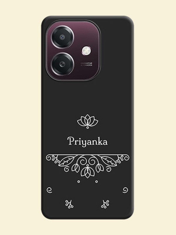 Lotus Garden Custom Text On Space Black Custom Soft Matte Mobile Back Cover - Oppo A3X 4G