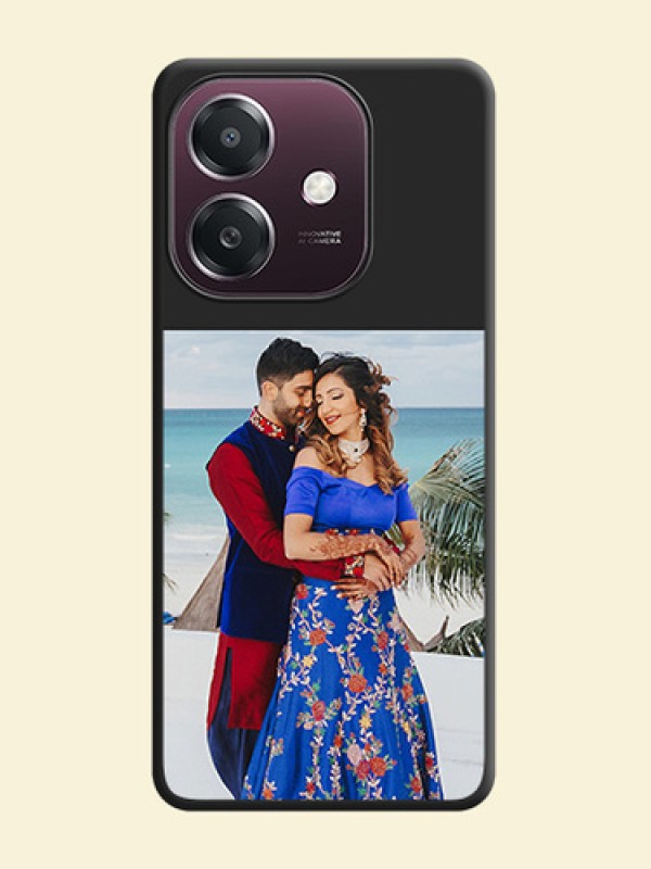 Image Upload With Space Black Color On Custom Soft Matte Mobile Back Cover - Oppo A3X 4G
