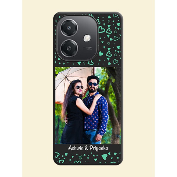 Sea Green Indefinite Love Pattern on Photo On Space Black Custom Soft Matte Mobile Back Cover - Oppo A3X 5G Sea Green Indefinite Love Pattern on Photo On Space Black Custom Soft Matte Mobile Back Cover - Oppo A3X 5G
