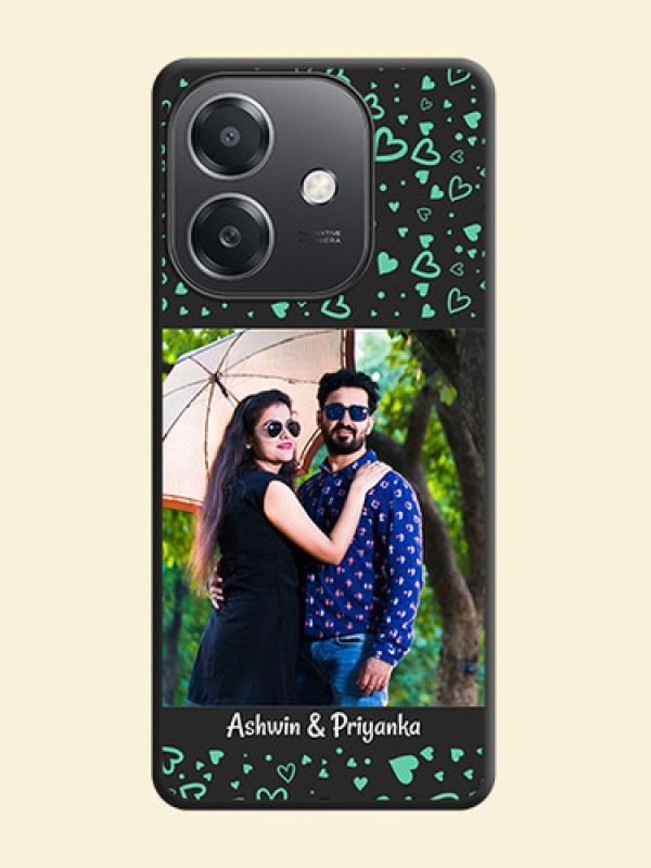 Sea Green Indefinite Love Pattern on Photo On Space Black Custom Soft Matte Mobile Back Cover - Oppo A3X 5G