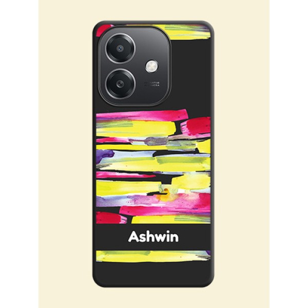 Brush Coloured On Space Black Custom Soft Matte Mobile Back Cover - Oppo A3X 5G Brush Coloured On Space Black Custom Soft Matte Mobile Back Cover - Oppo A3X 5G