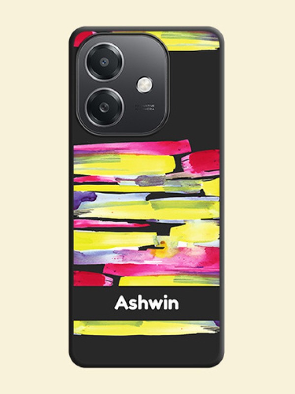 Brush Coloured On Space Black Custom Soft Matte Mobile Back Cover - Oppo A3X 5G