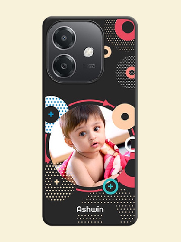 Multicoloured Round Image On Space Black Custom Soft Matte Mobile Back Cover - Oppo A3X 5G