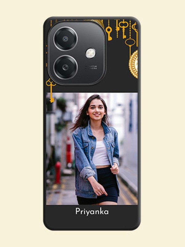 Decorative Design with Text On Space Black Custom Soft Matte Mobile Back Cover - Oppo A3X 5G