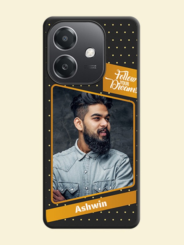 Follow Your Dreams with White Dots On Space Black Custom Soft Matte Mobile Back Cover - Oppo A3X 5G