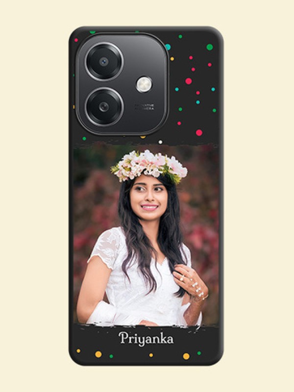 Multicolor Dotted Pattern with Text On Space Black Custom Soft Matte Mobile Back Cover - Oppo A3X 5G