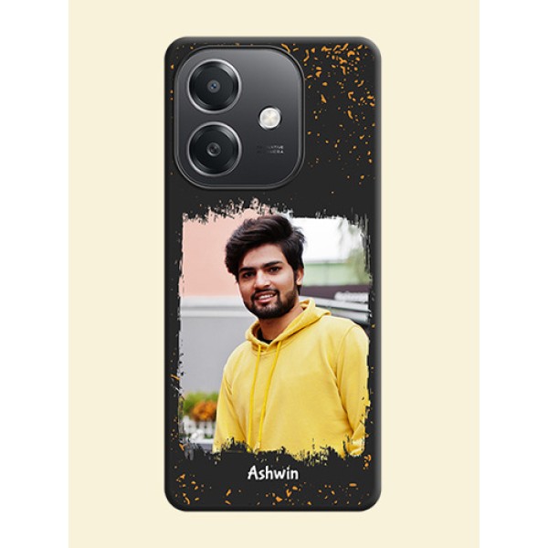 Spray Free Design on Photo On Space Black Custom Soft Matte Mobile Back Cover - Oppo A3X 5G