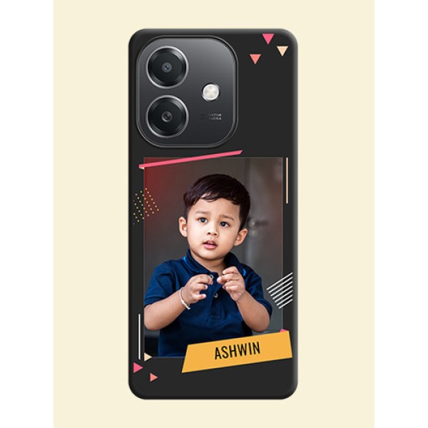Photo Frame with Triangle Small Dots on Photo On Space Black Custom Soft Matte Mobile Back Cover - Oppo A3X 5G