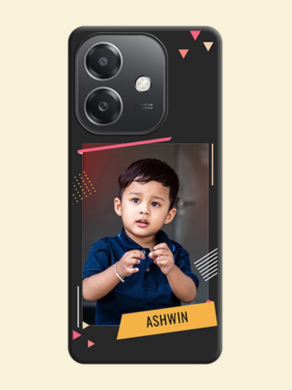 Photo Frame with Triangle Small Dots on Photo On Space Black Custom Soft Matte Mobile Back Cover - Oppo A3X 5G