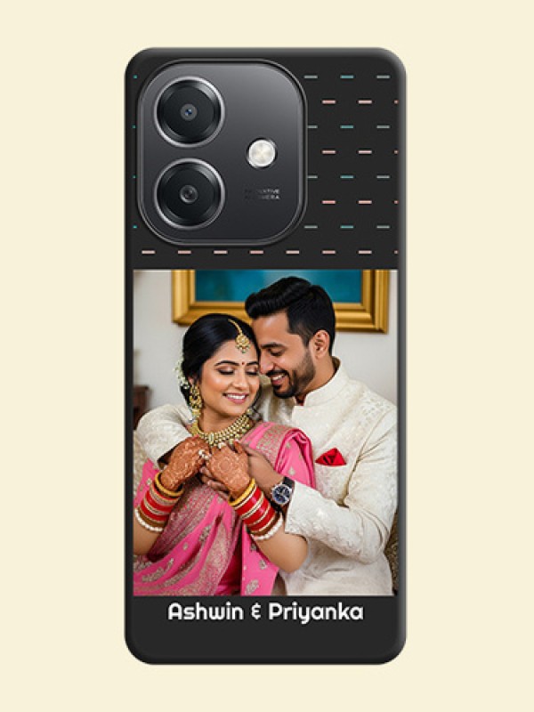 Line Pattern Design with Text On Space Black Custom Soft Matte Mobile Back Cover - Oppo A3X 5G