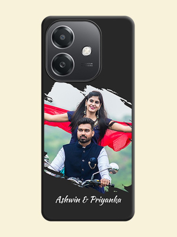Grunge Brush Strokes on Photo On Space Black Custom Soft Matte Mobile Back Cover - Oppo A3X 5G