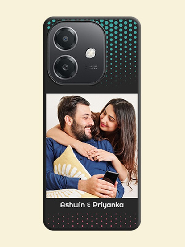 Faded Dots with Grunge Photo Frame and Text On Space Black Custom Soft Matte Mobile Back Cover - Oppo A3X 5G