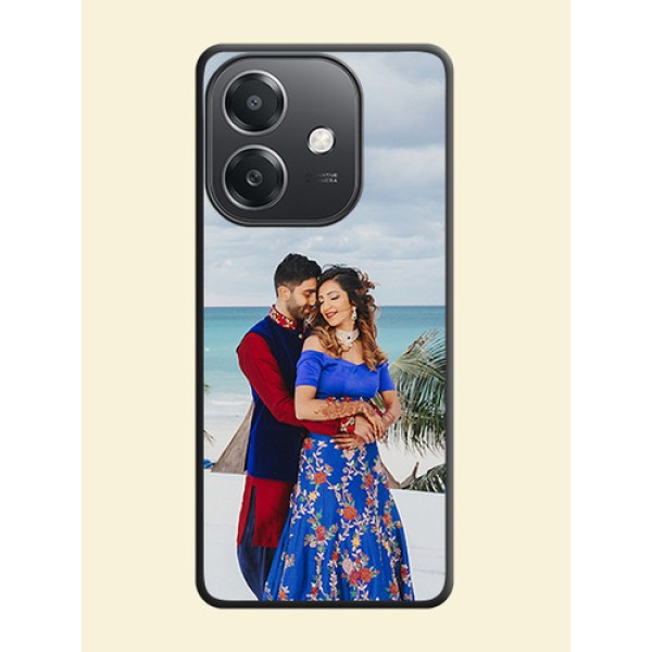 Full Single Pic Upload On Space Black Custom Soft Matte Mobile Back Cover - Oppo A3X 5G Full Single Pic Upload On Space Black Custom Soft Matte Mobile Back Cover - Oppo A3X 5G