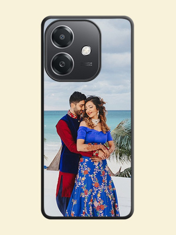 Full Single Pic Upload On Space Black Custom Soft Matte Mobile Back Cover - Oppo A3X 5G