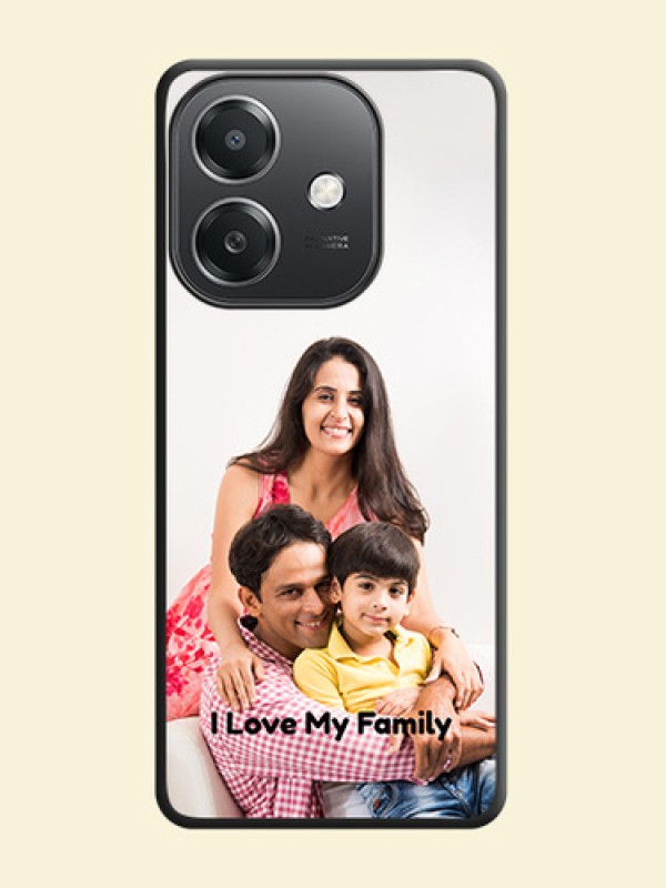 Full Single Pic Upload With Text On Space Black Custom Soft Matte Mobile Back Cover - Oppo A3X 5G