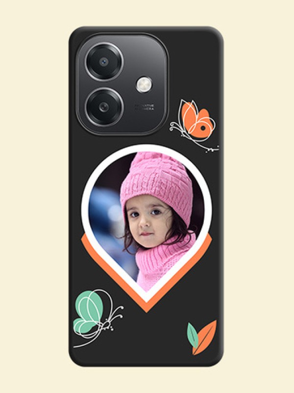 Upload Pic With Simple Butterly Design On Space Black Custom Soft Matte Mobile Back Cover - Oppo A3X 5G
