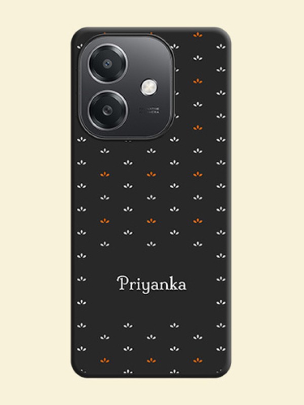Simple Pattern With Custom Text On Space Black Custom Soft Matte Mobile Back Cover - Oppo A3X 5G