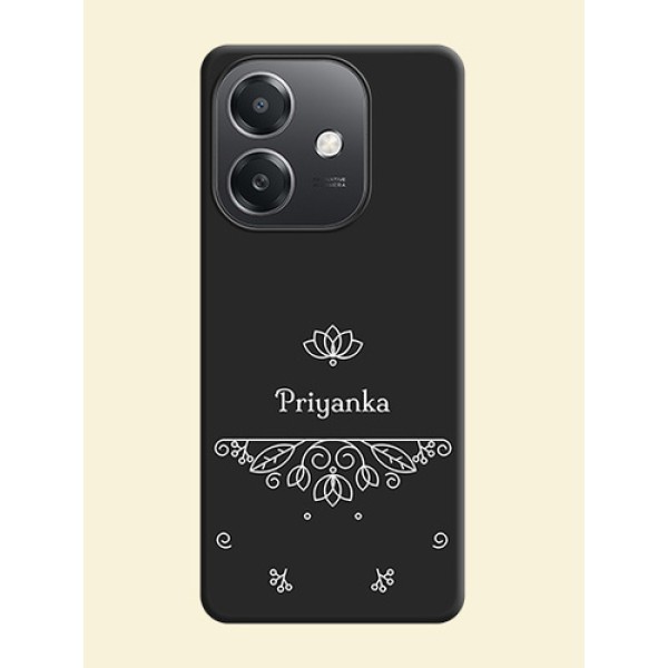 Lotus Garden Custom Text On Space Black Custom Soft Matte Mobile Back Cover - Oppo A3X 5G Lotus Garden Custom Text On Space Black Custom Soft Matte Mobile Back Cover - Oppo A3X 5G
