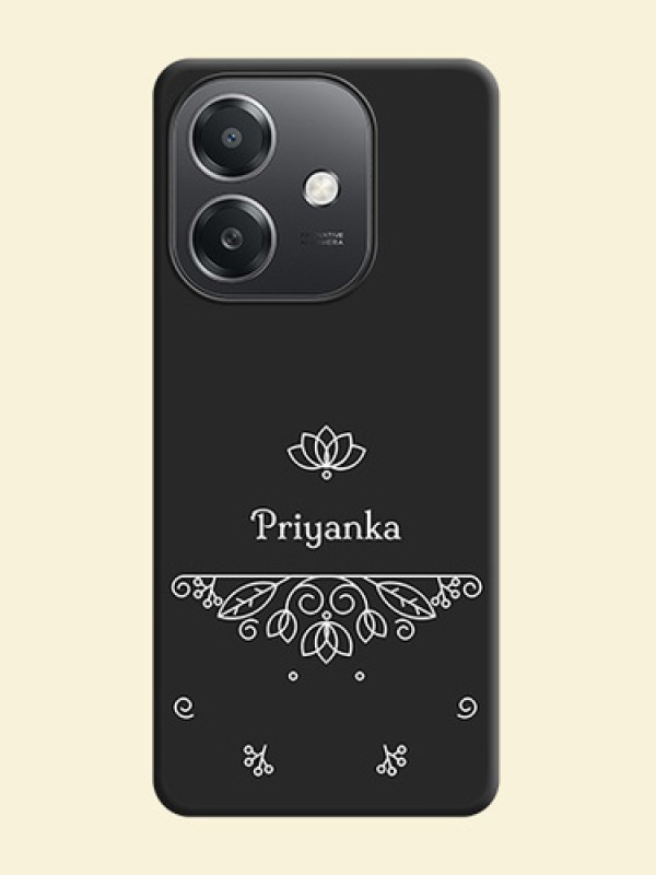 Lotus Garden Custom Text On Space Black Custom Soft Matte Mobile Back Cover - Oppo A3X 5G