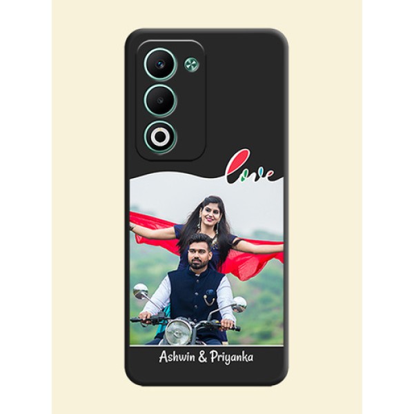 Fall in Love Pattern with Picture on Photo On Space Black Custom Soft Matte Mobile Back Cover - Oppo A5 5G Fall in Love Pattern with Picture on Photo On Space Black Custom Soft Matte Mobile Back Cover - Oppo A5 5G