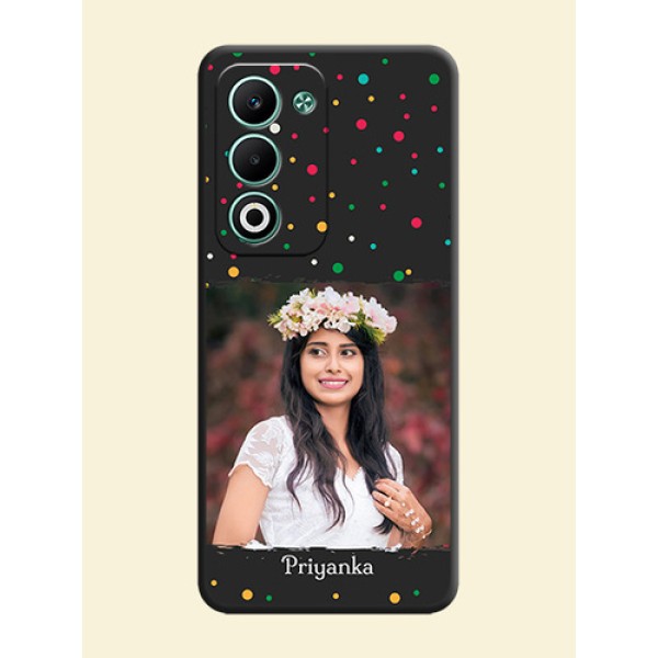 Multicolor Dotted Pattern with Text On Space Black Custom Soft Matte Mobile Back Cover - Oppo A5 5G Multicolor Dotted Pattern with Text On Space Black Custom Soft Matte Mobile Back Cover - Oppo A5 5G