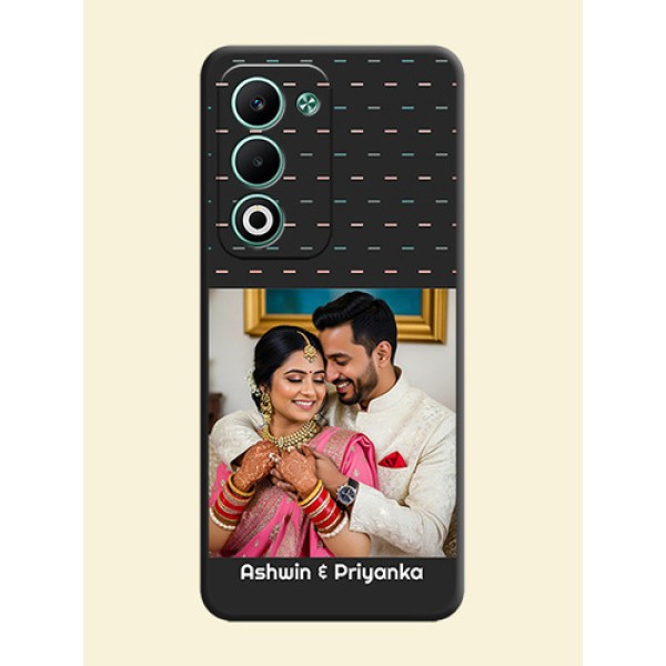Line Pattern Design with Text On Space Black Custom Soft Matte Mobile Back Cover - Oppo A5 5G