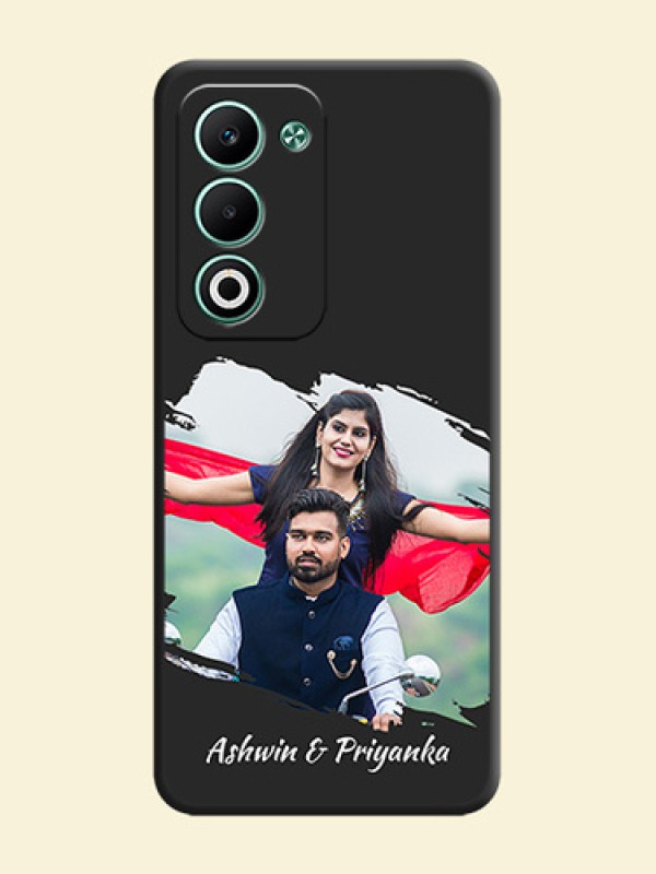 Grunge Brush Strokes on Photo On Space Black Custom Soft Matte Mobile Back Cover - Oppo A5 5G
