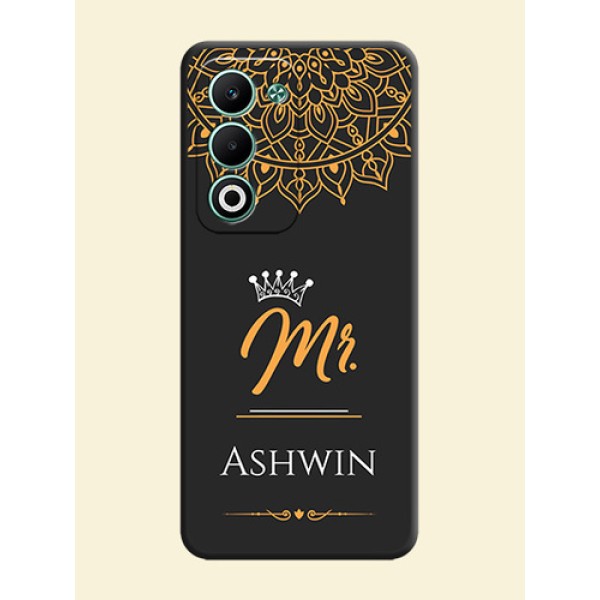 Mr Name with Floral Design On Space Black Custom Soft Matte Mobile Back Cover - Oppo A5 5G Mr Name with Floral Design On Space Black Custom Soft Matte Mobile Back Cover - Oppo A5 5G