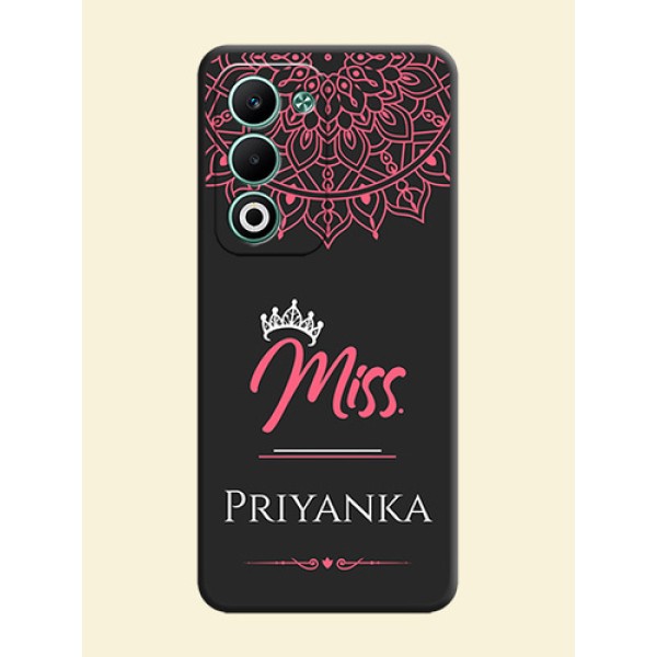 Mrs Name with Floral Design On Space Black Custom Soft Matte Mobile Back Cover - Oppo A5 5G Mrs Name with Floral Design On Space Black Custom Soft Matte Mobile Back Cover - Oppo A5 5G