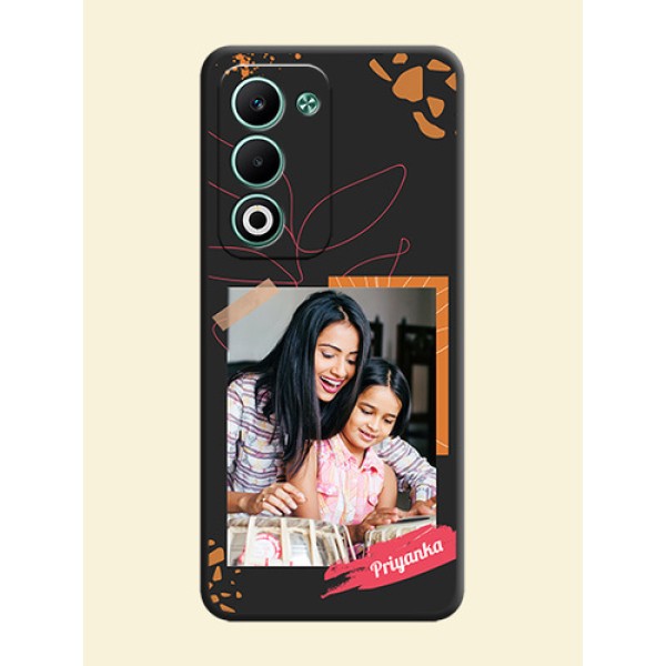 Orange Photo Frame On Space Black Custom Soft Matte Mobile Back Cover - Oppo A5 5G Orange Photo Frame On Space Black Custom Soft Matte Mobile Back Cover - Oppo A5 5G