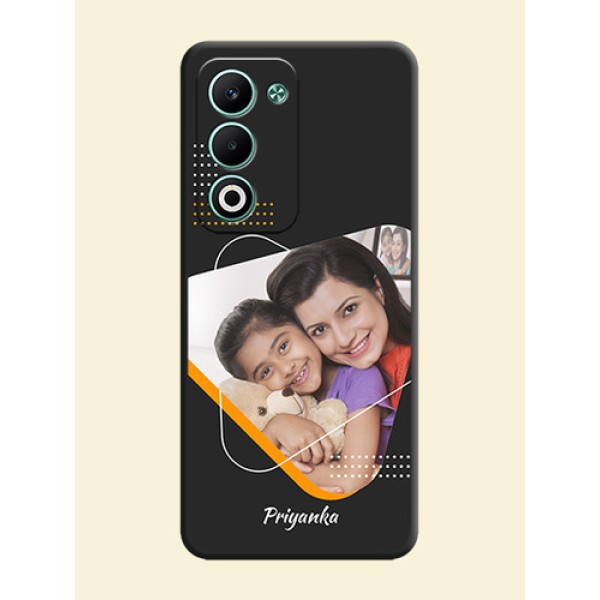 Yellow Triangle on Photo On Space Black Custom Soft Matte Mobile Back Cover - Oppo A5 5G