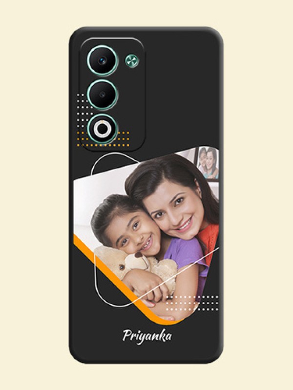 Yellow Triangle on Photo On Space Black Custom Soft Matte Mobile Back Cover - Oppo A5 5G