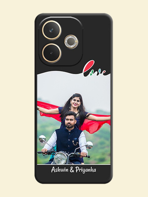 Fall in Love Pattern with Picture on Photo On Space Black Custom Soft Matte Mobile Back Cover - Oppo A5 Pro 5G