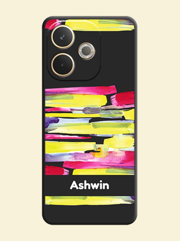 Brush Coloured On Space Black Custom Soft Matte Mobile Back Cover - Oppo A5 Pro 5G