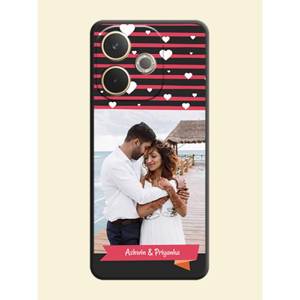 White Color Love Symbols with Pink Lines Pattern On Space Black Custom Soft Matte Mobile Back Cover - Oppo A5 Pro 5G White Color Love Symbols with Pink Lines Pattern On Space Black Custom Soft Matte Mobile Back Cover - Oppo A5 Pro 5G