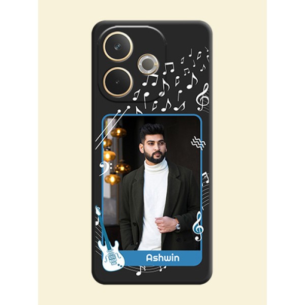 Musical Theme Design with Text on Photo On Space Black Custom Soft Matte Mobile Back Cover - Oppo A5 Pro 5G Musical Theme Design with Text on Photo On Space Black Custom Soft Matte Mobile Back Cover - Oppo A5 Pro 5G